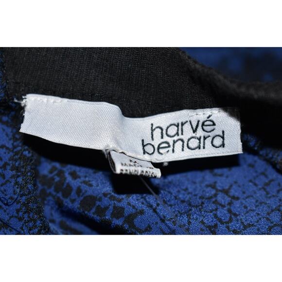 HARVÉ BENARD NEW $80 Blue Python Print Back Zip Blouse Medium - Picture 4 of 4
